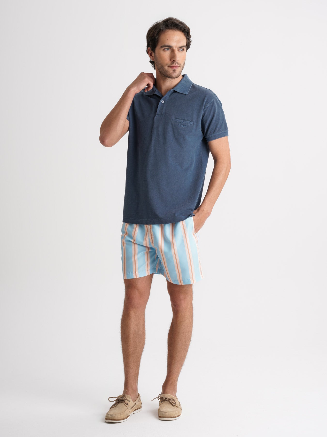 Polo Regular Fit Piquet Azul Mr. Blue
