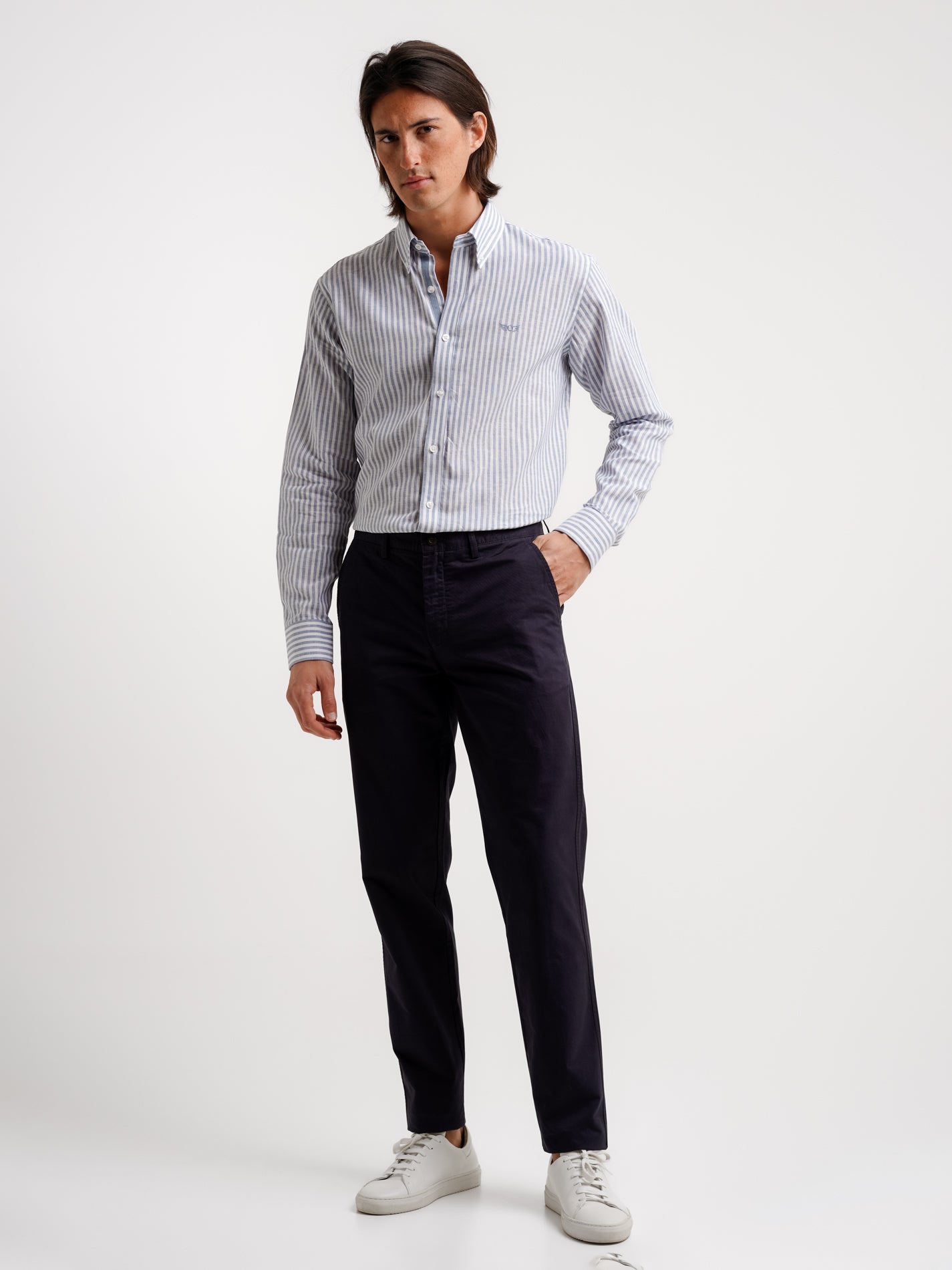 Calças Chinos Regular Fit Twill Azuis Mr. Blue