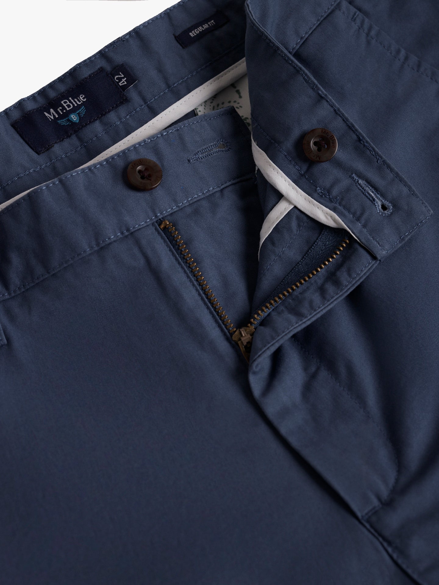 Calças Chinos Regular Fit Twill Azuis Mr. Blue