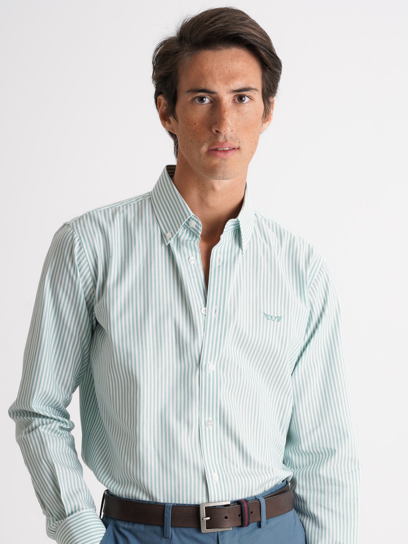 Camisa Regular Fit Oxford Verde Mr. Blue