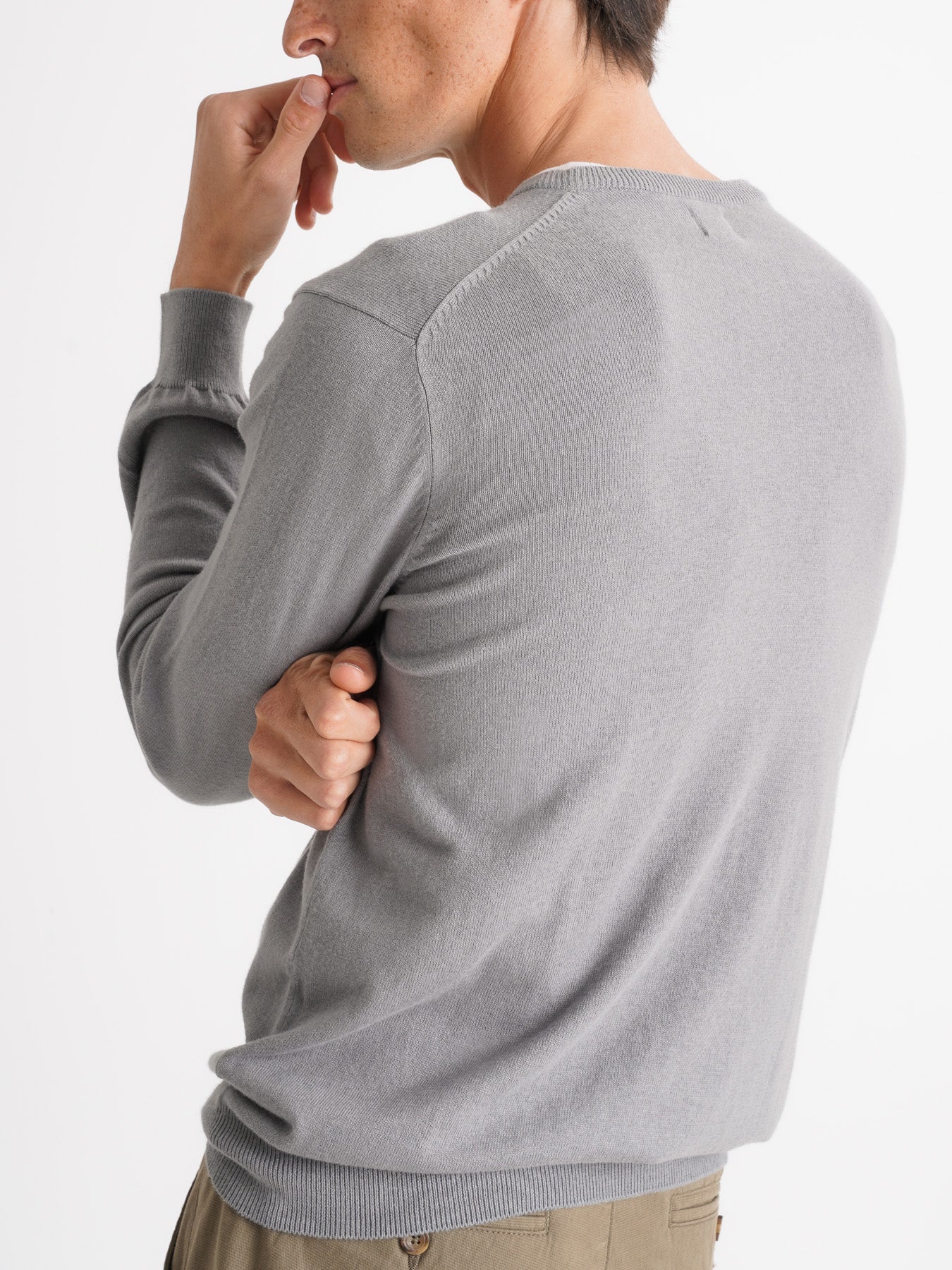 Pullover Caxemira Fino Cinzento Mr. Blue