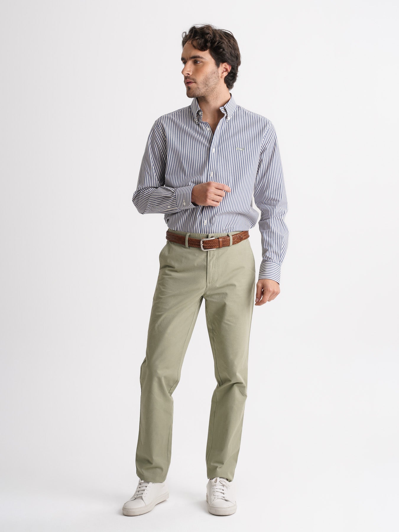 Camisa Regular Fit Twill Azul Mr. Blue