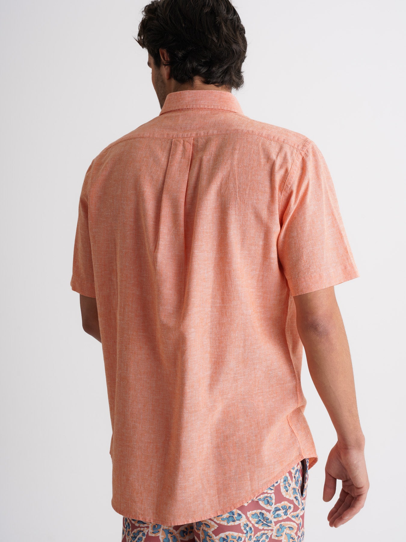 Camisa Regular Fit Linho Laranja Mr. Blue