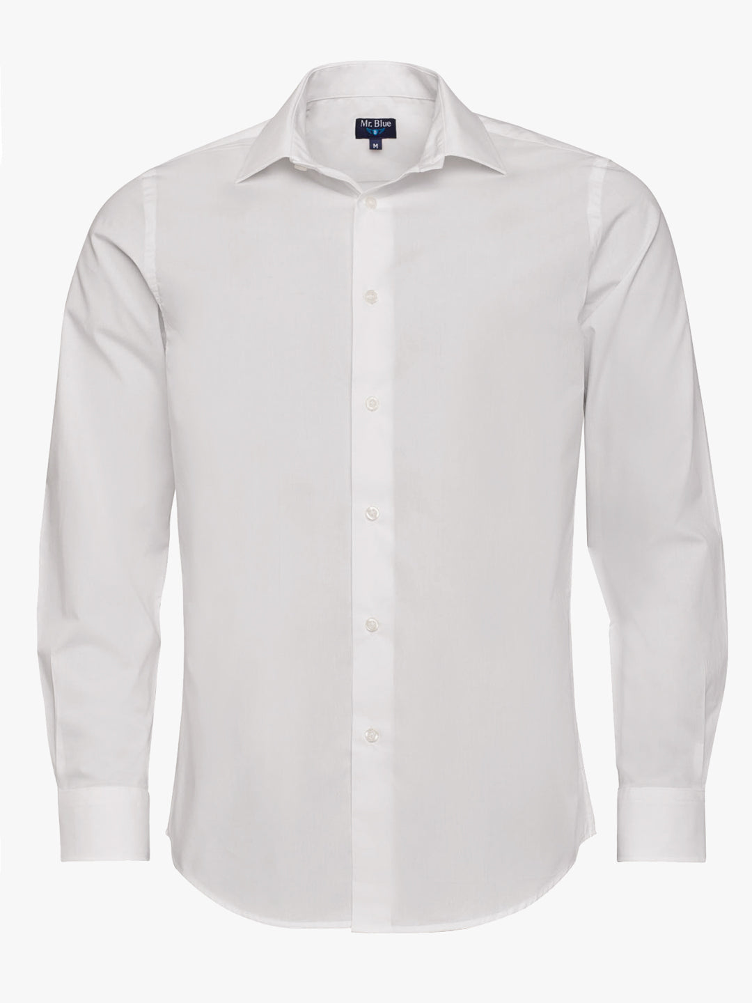 Camisa Slim Fit Popeline Branca Mr. Blue