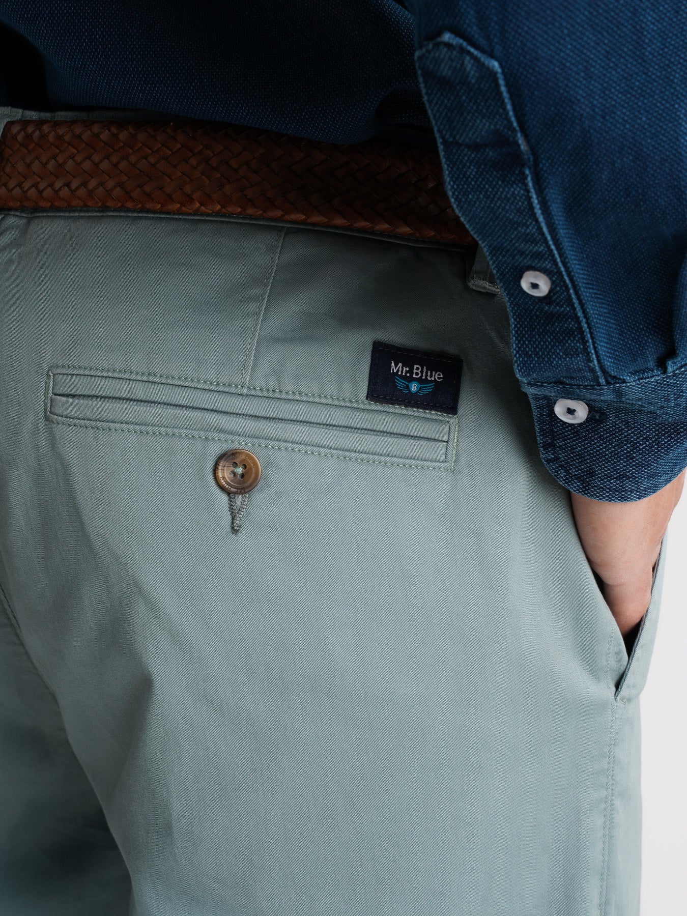 Calças Chinos Regular Fit Twill Azuis Mr. Blue