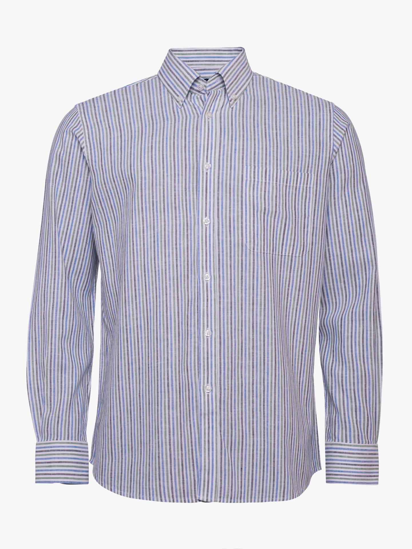 Camisa Regular Fit Linho Verde Mr. Blue