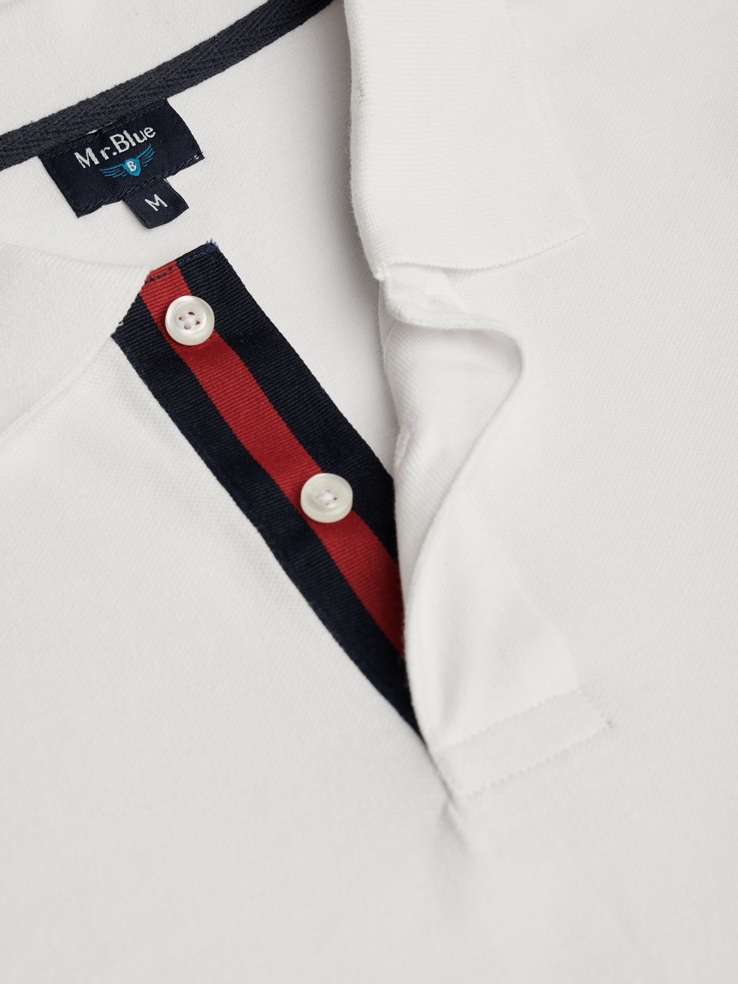 Polo Regular Fit Piquet Branco Mr. Blue