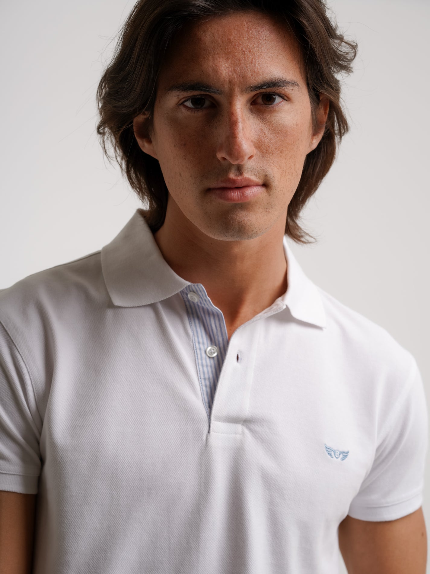 Polo Regular Fit Piquet Branco Mr. Blue