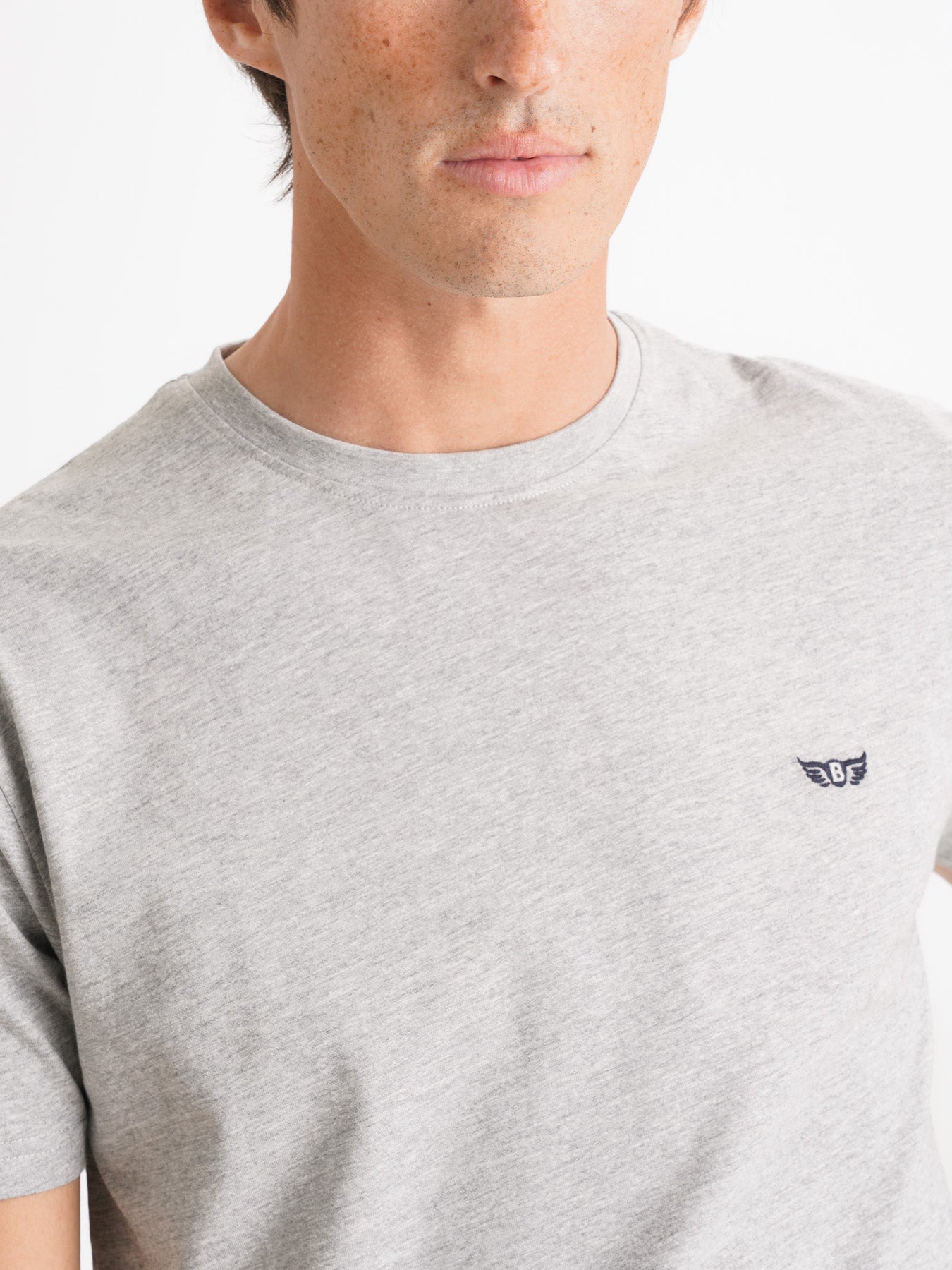 T-Shirt 100% Algodão Cinzenta Mr. Blue