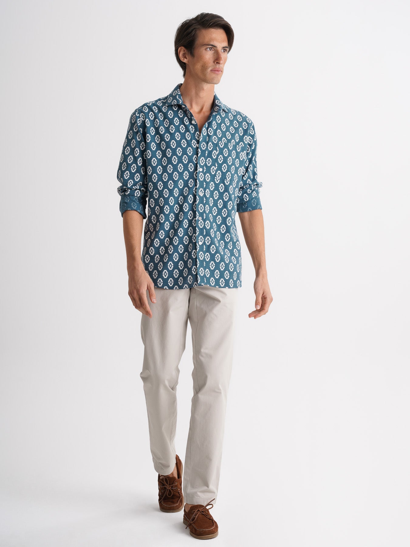 Camisa Regular Fit Linho Azul Mr. Blue