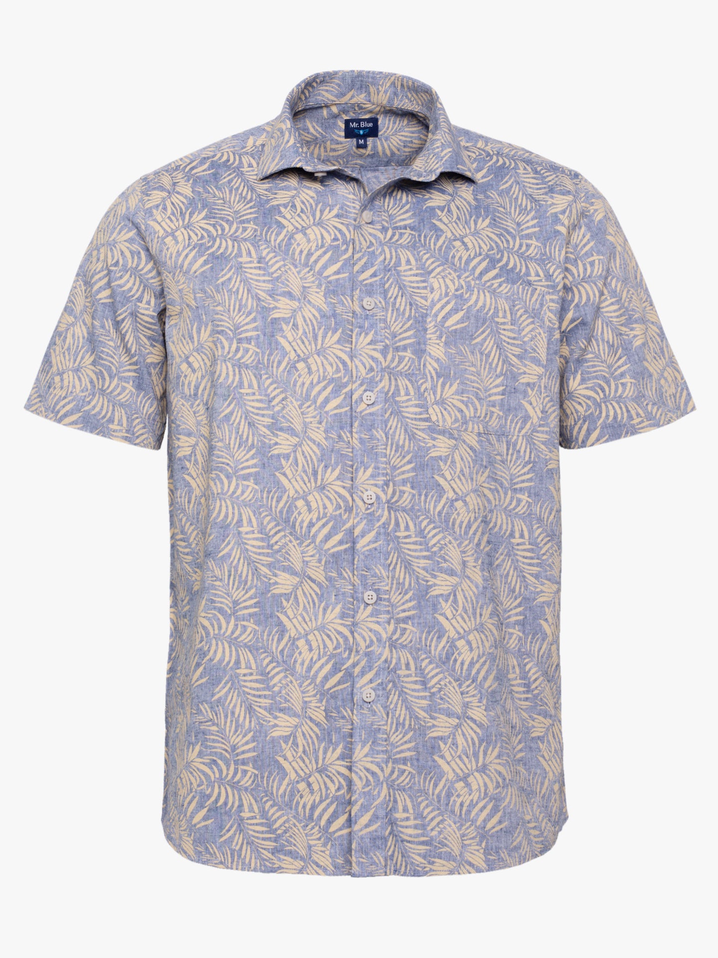 Camisa Regular Fit Linho Azul Mr. Blue