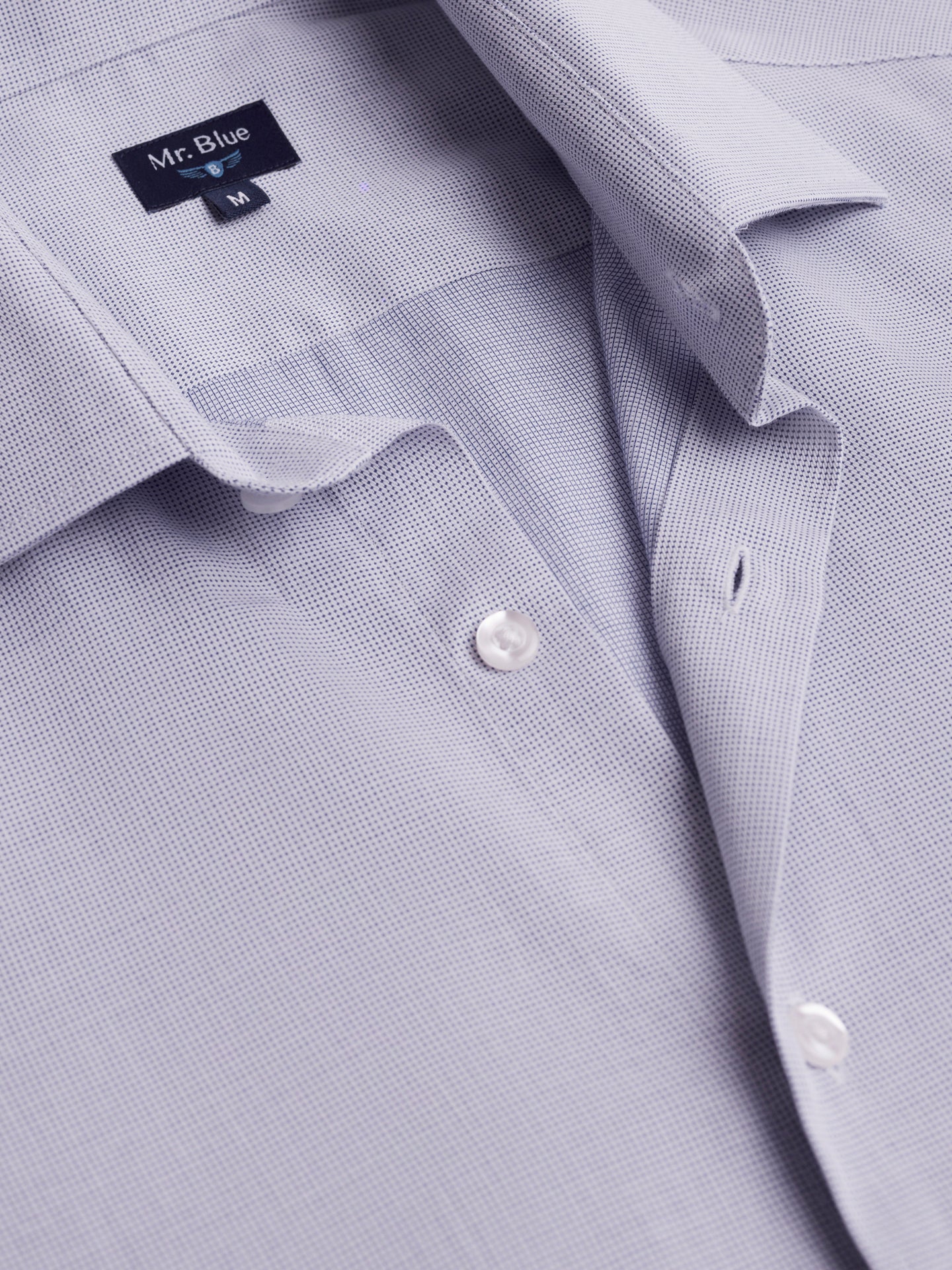 Camisa Slim Fit Dobby Azul Mr. Blue