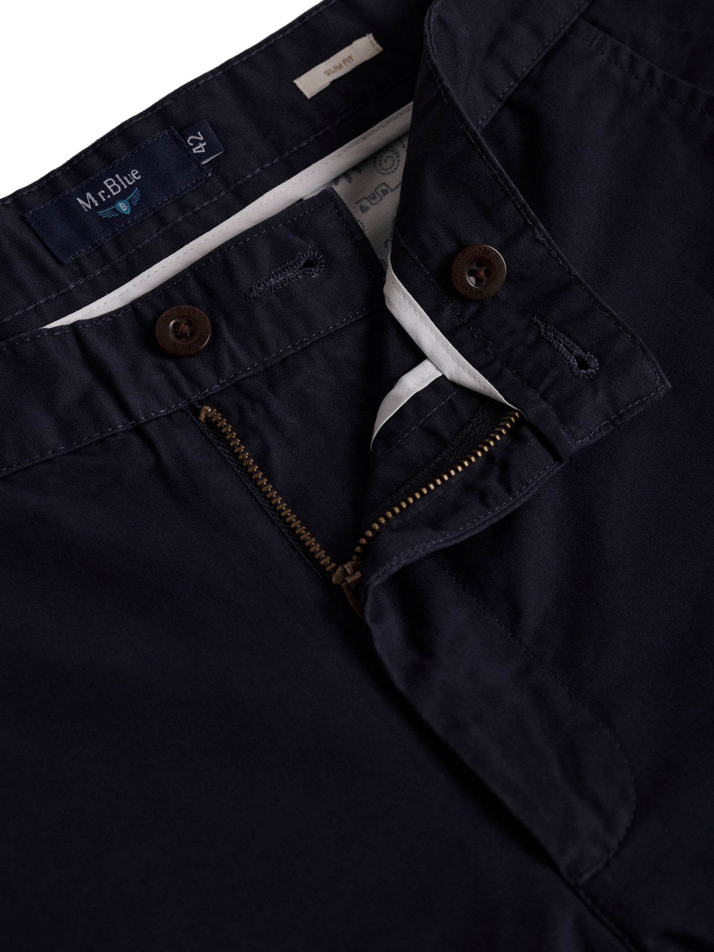 Calças Chinos Slim Fit Twill Azuis Mr. Blue