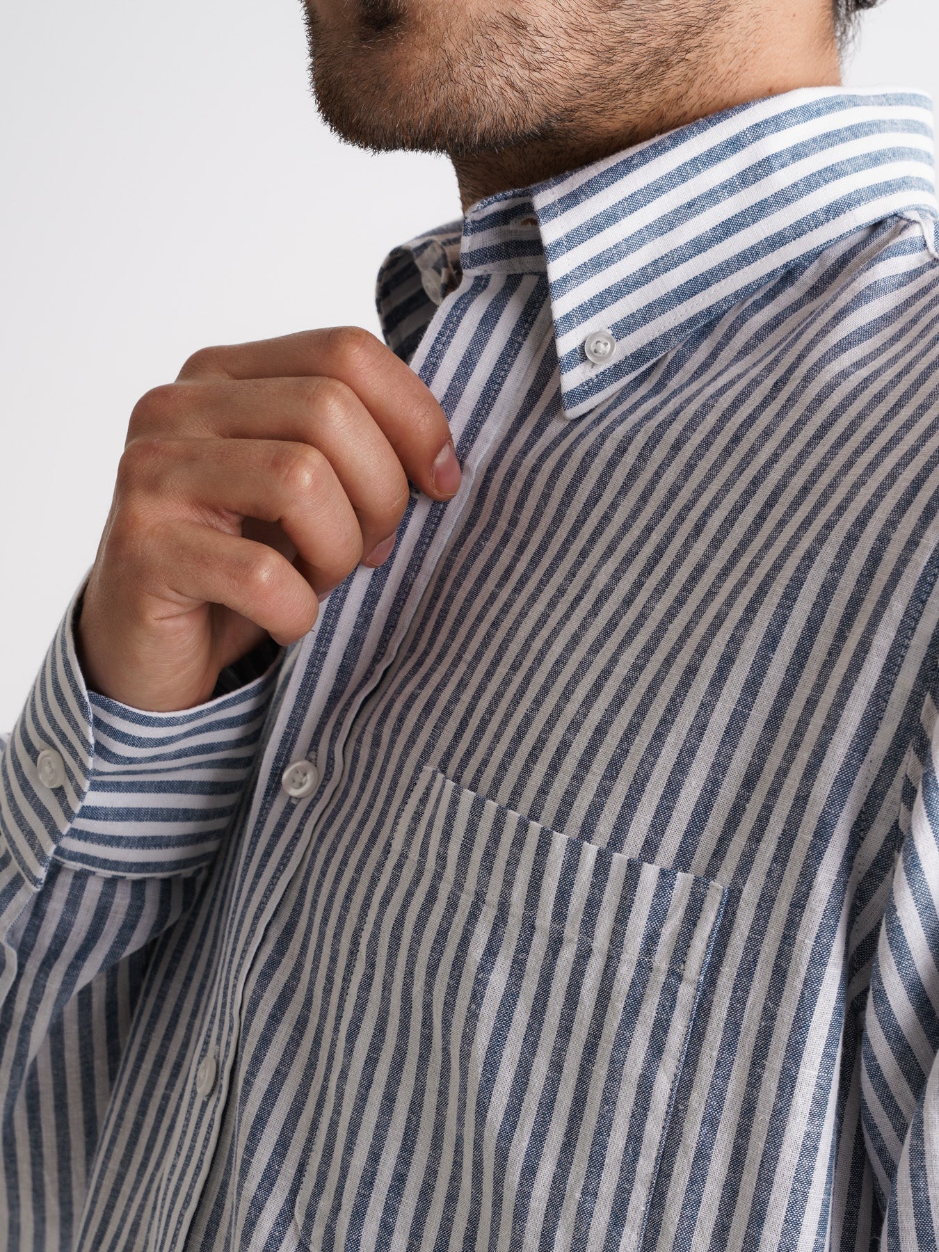 Camisa Regular Fit Linho Azul Mr. Blue