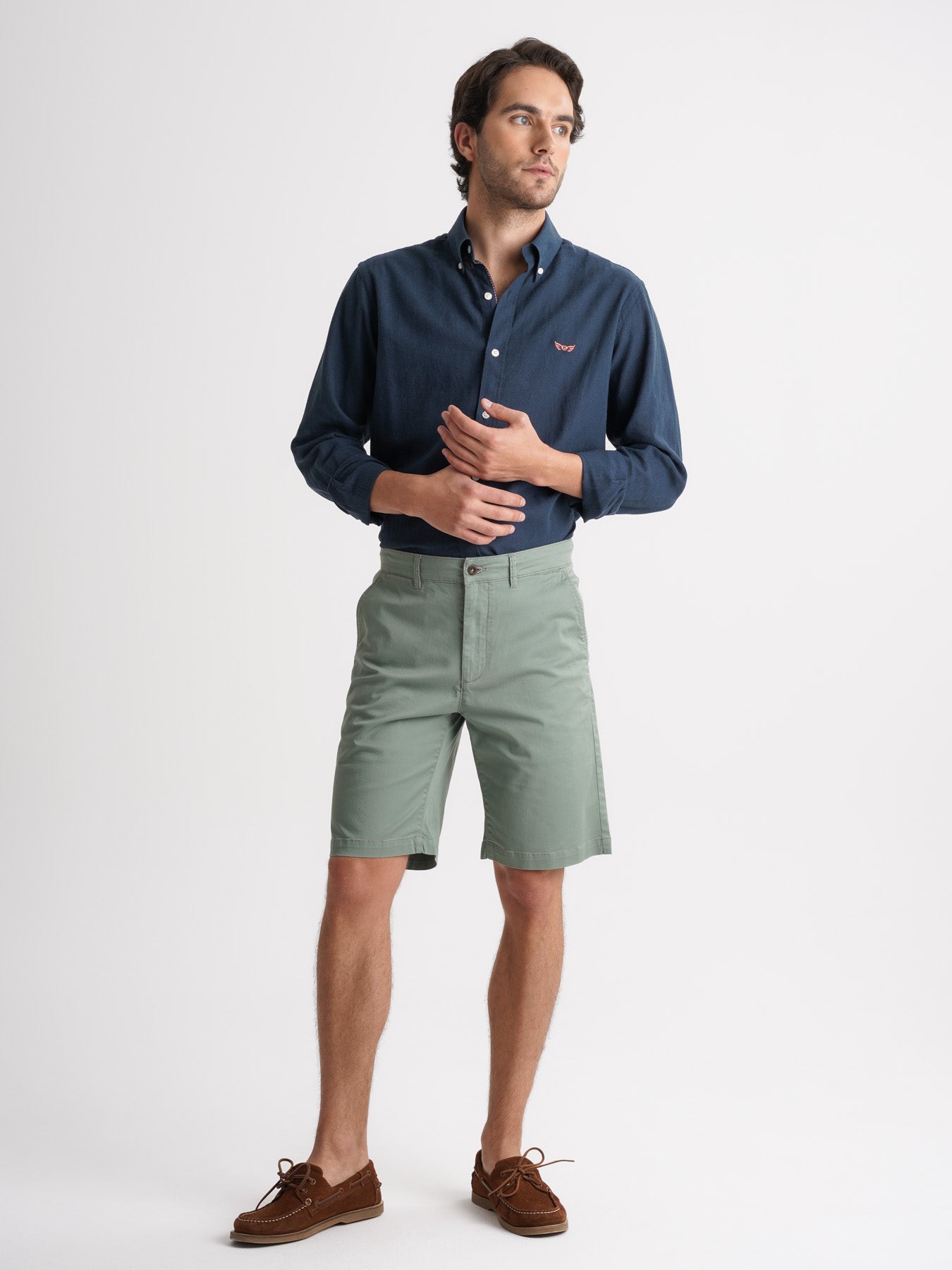 Calções Regular Fit Verdes Mr. Blue