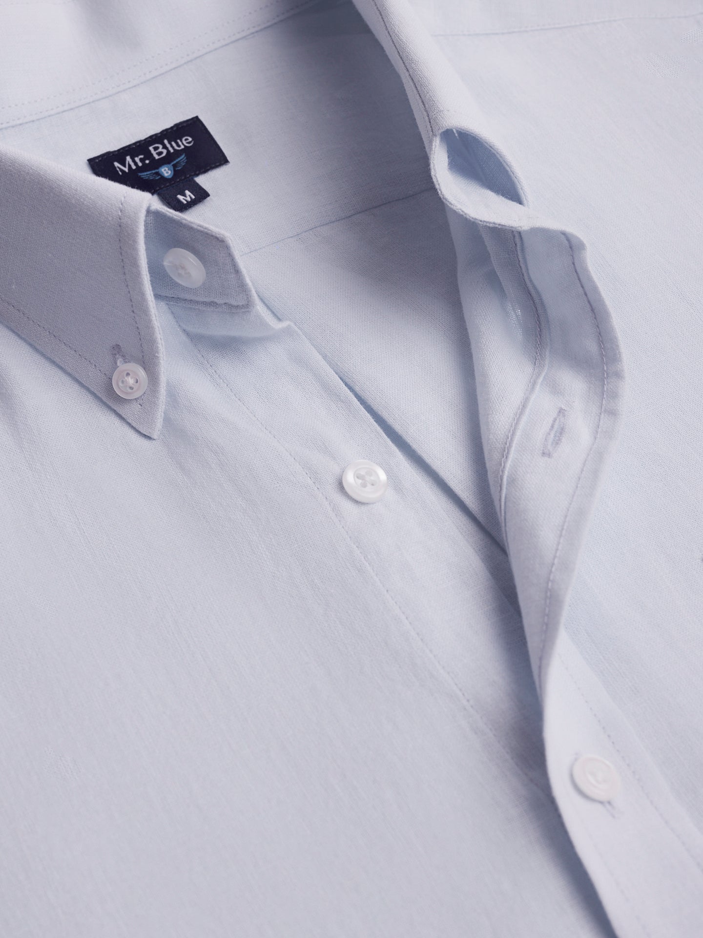 Camisa Regular Fit Linho Azul Mr. Blue