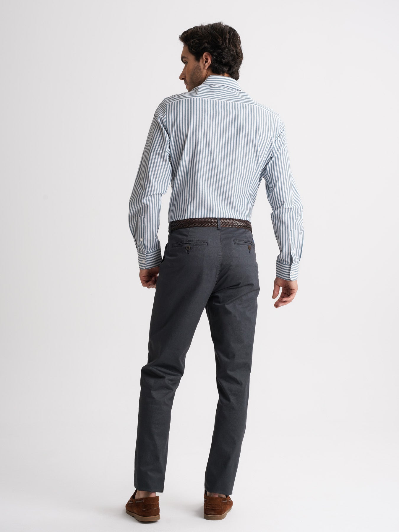 Camisa Slim Fit Dobby Azul Mr. Blue