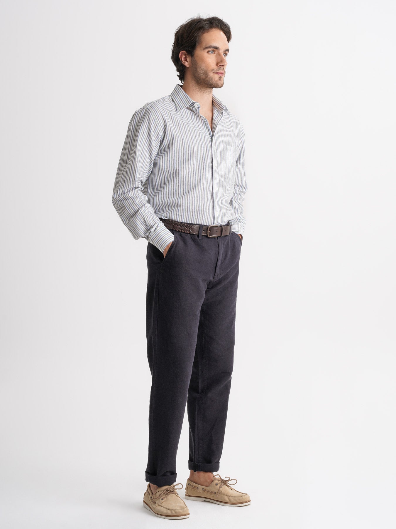 Camisa Regular Fit Linho Verde Mr. Blue