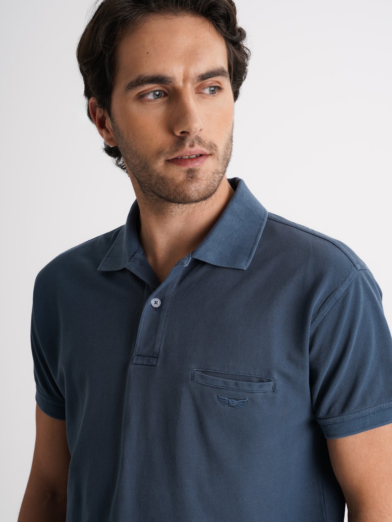 Polo Regular Fit Piquet Azul Mr. Blue