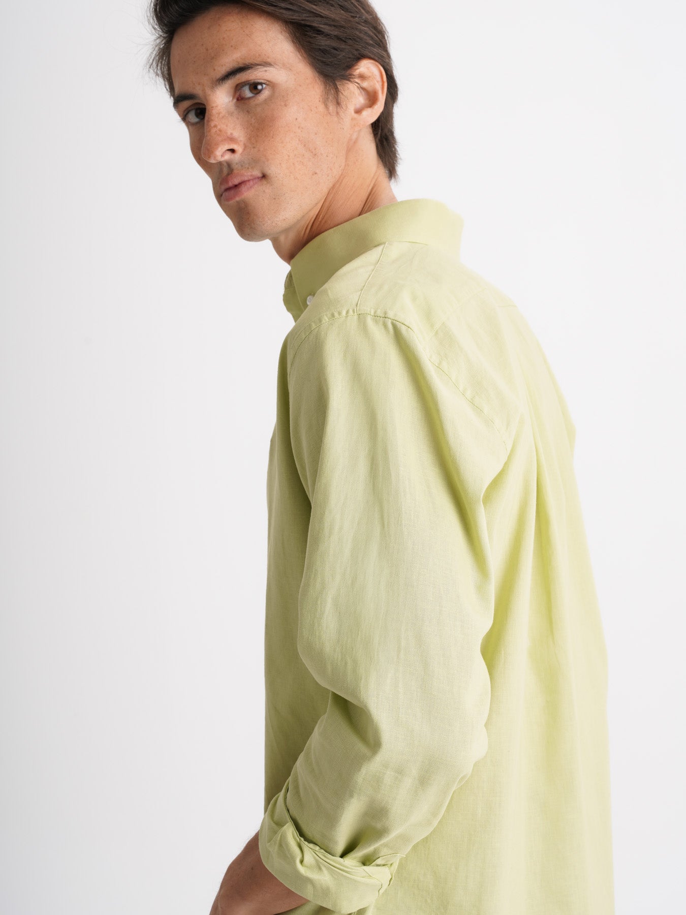 Camisa Regular Fit Linho Verde Mr. Blue