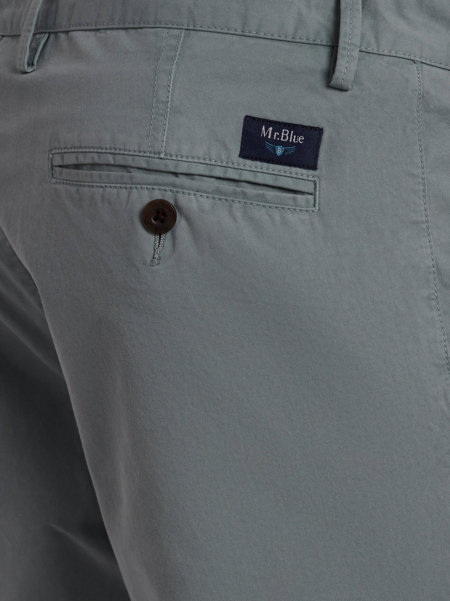 Calças Chinos Slim Fit Twill Verdes Mr. Blue