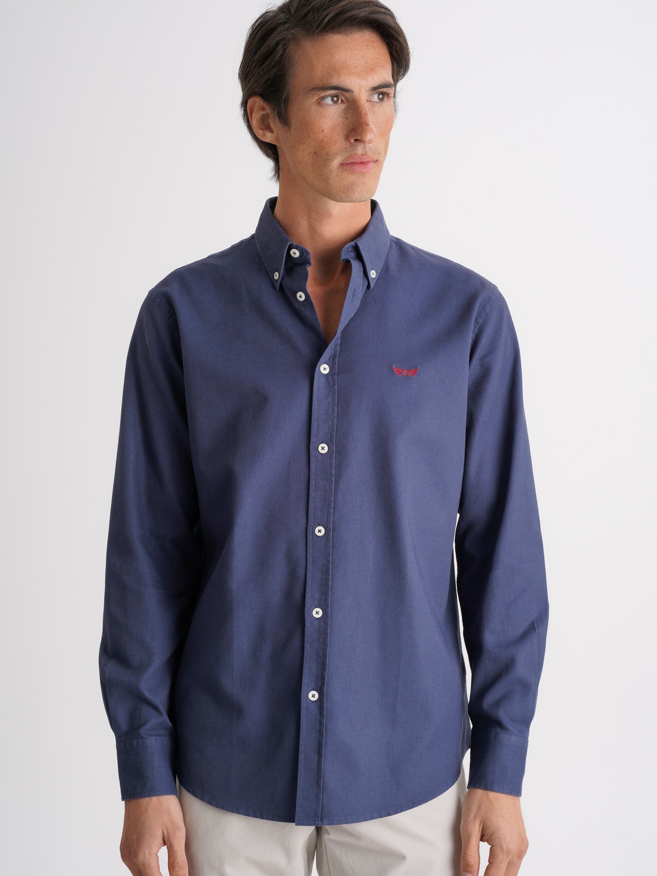 Camisa Regular Fit Estruturada Azul Mr. Blue