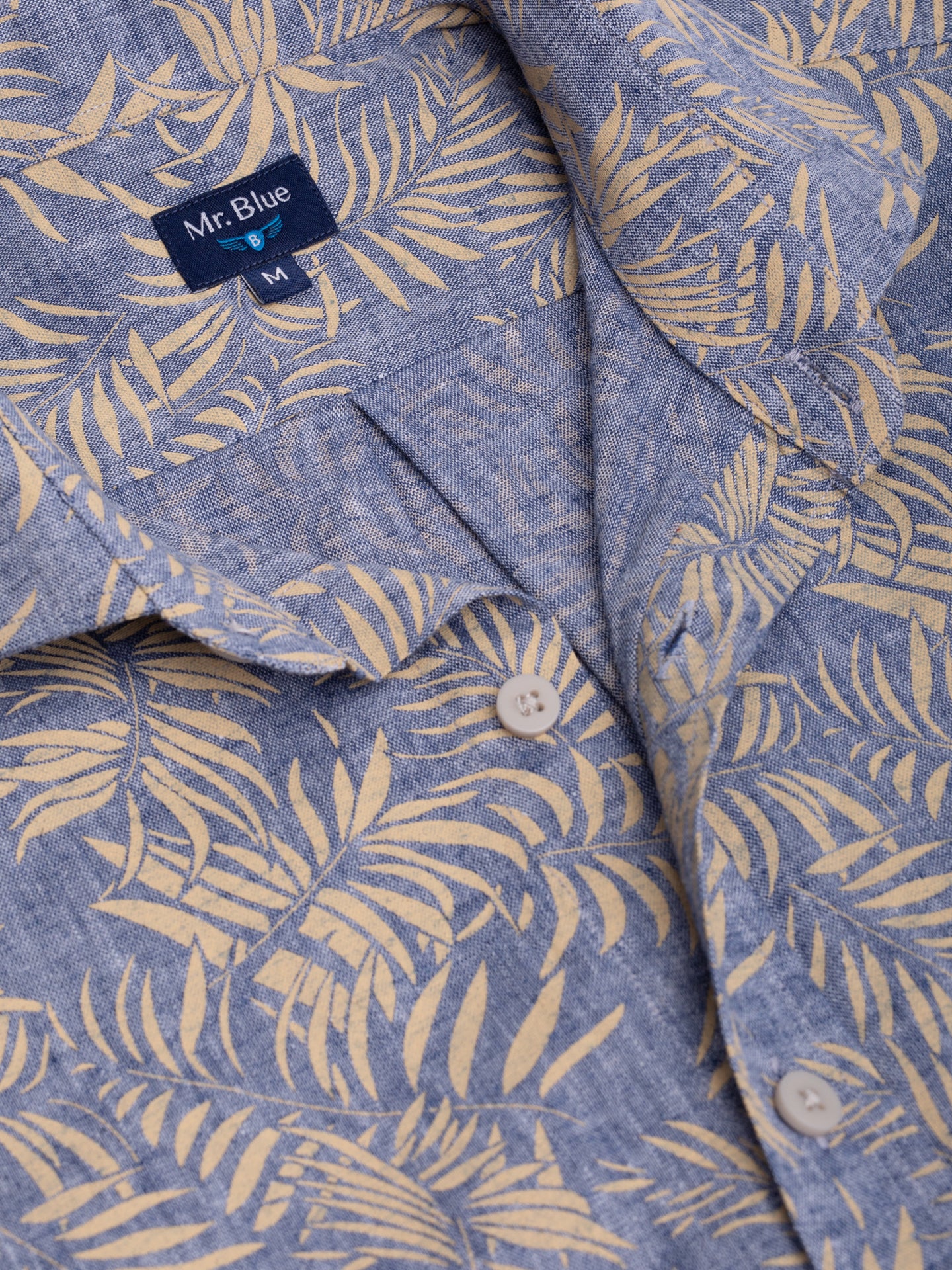 Camisa Regular Fit Linho Azul Mr. Blue