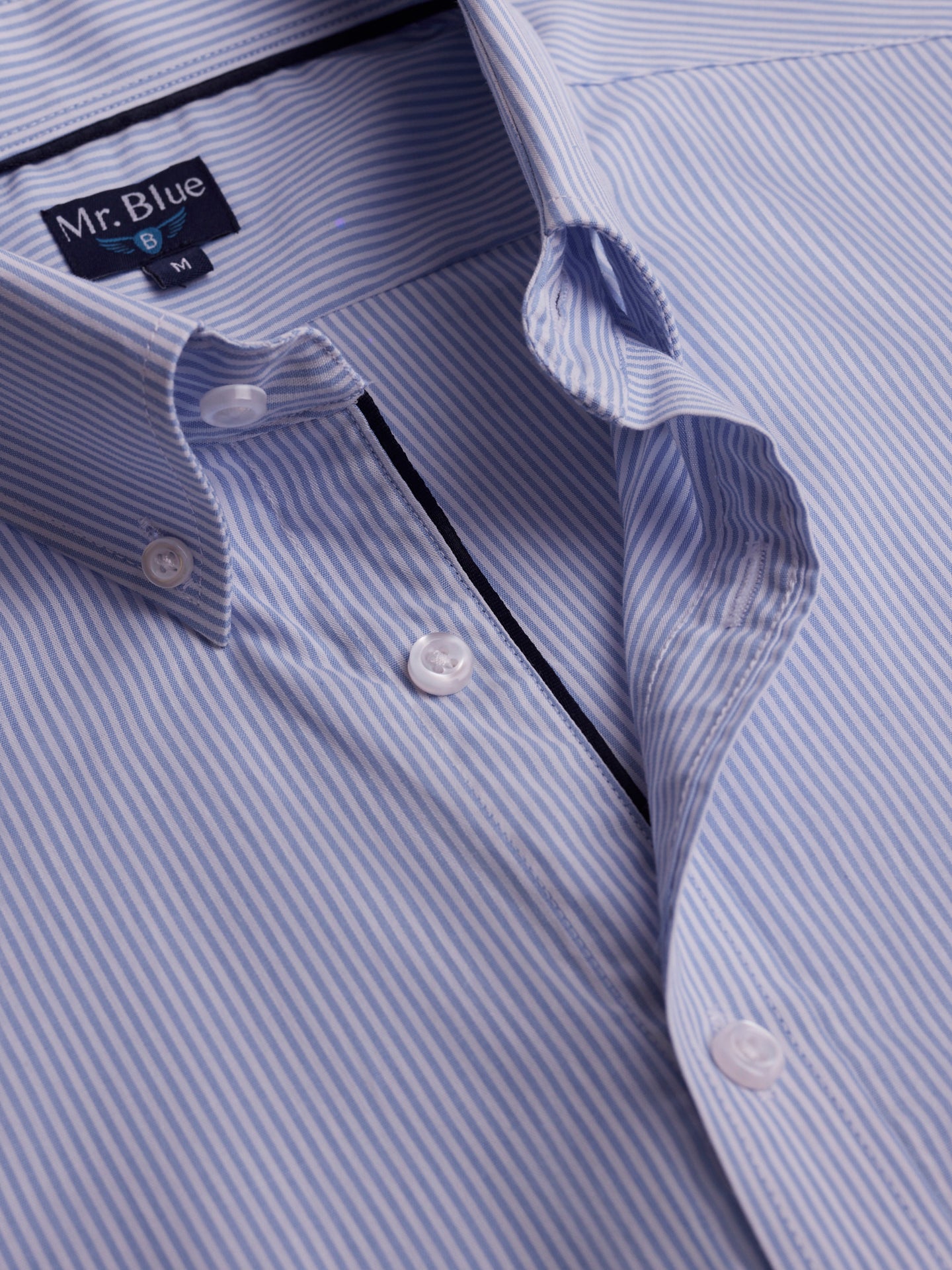 Camisa Regular Fit Popeline Azul Mr. Blue