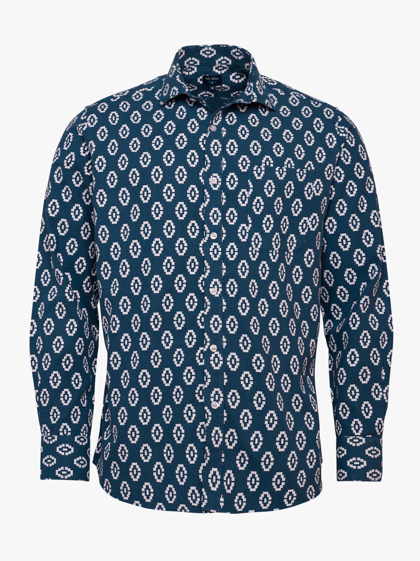 Camisa Regular Fit Linho Azul Mr. Blue