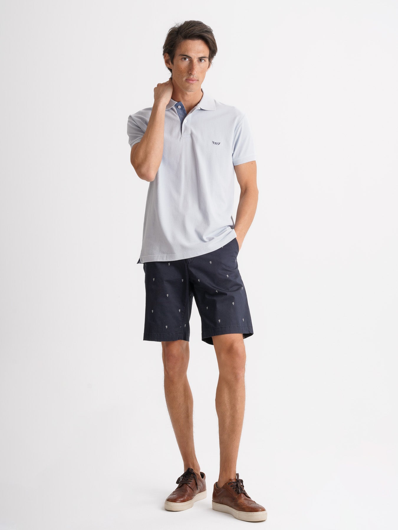 Polo Regular Fit Piquet Azul Mr. Blue