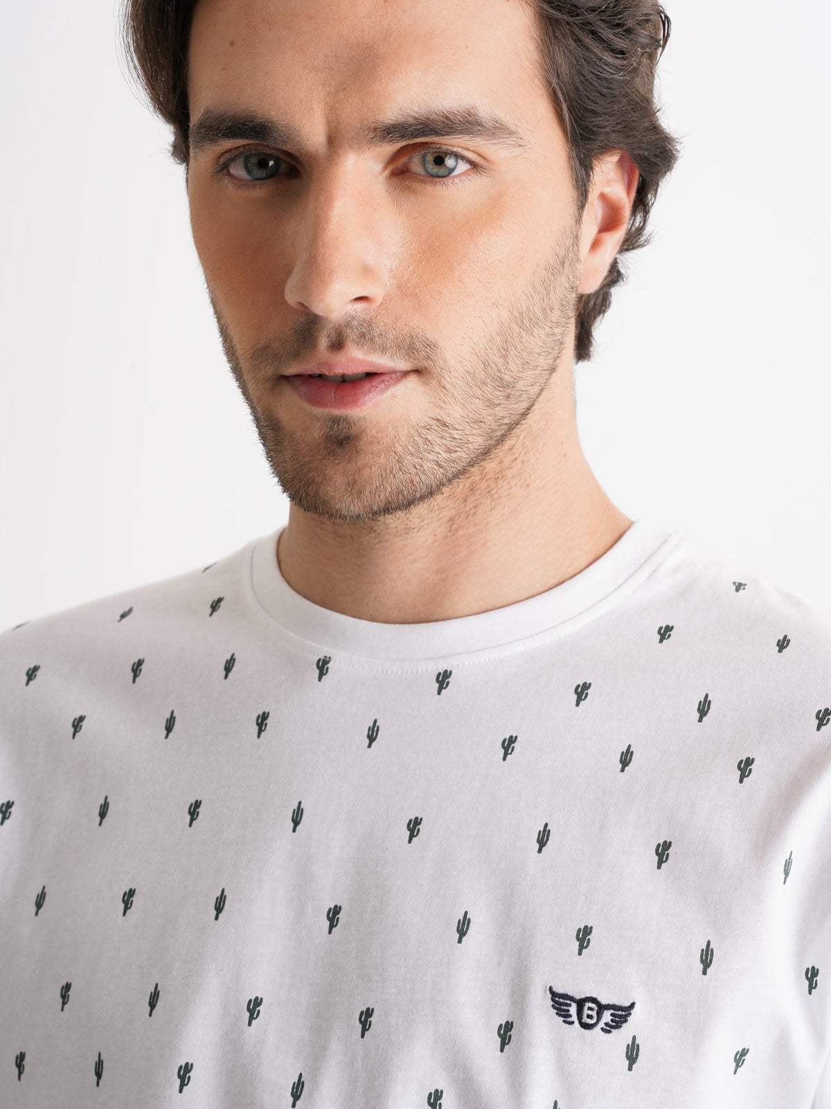 T-Shirt 100% Algodão Branca Mr. Blue