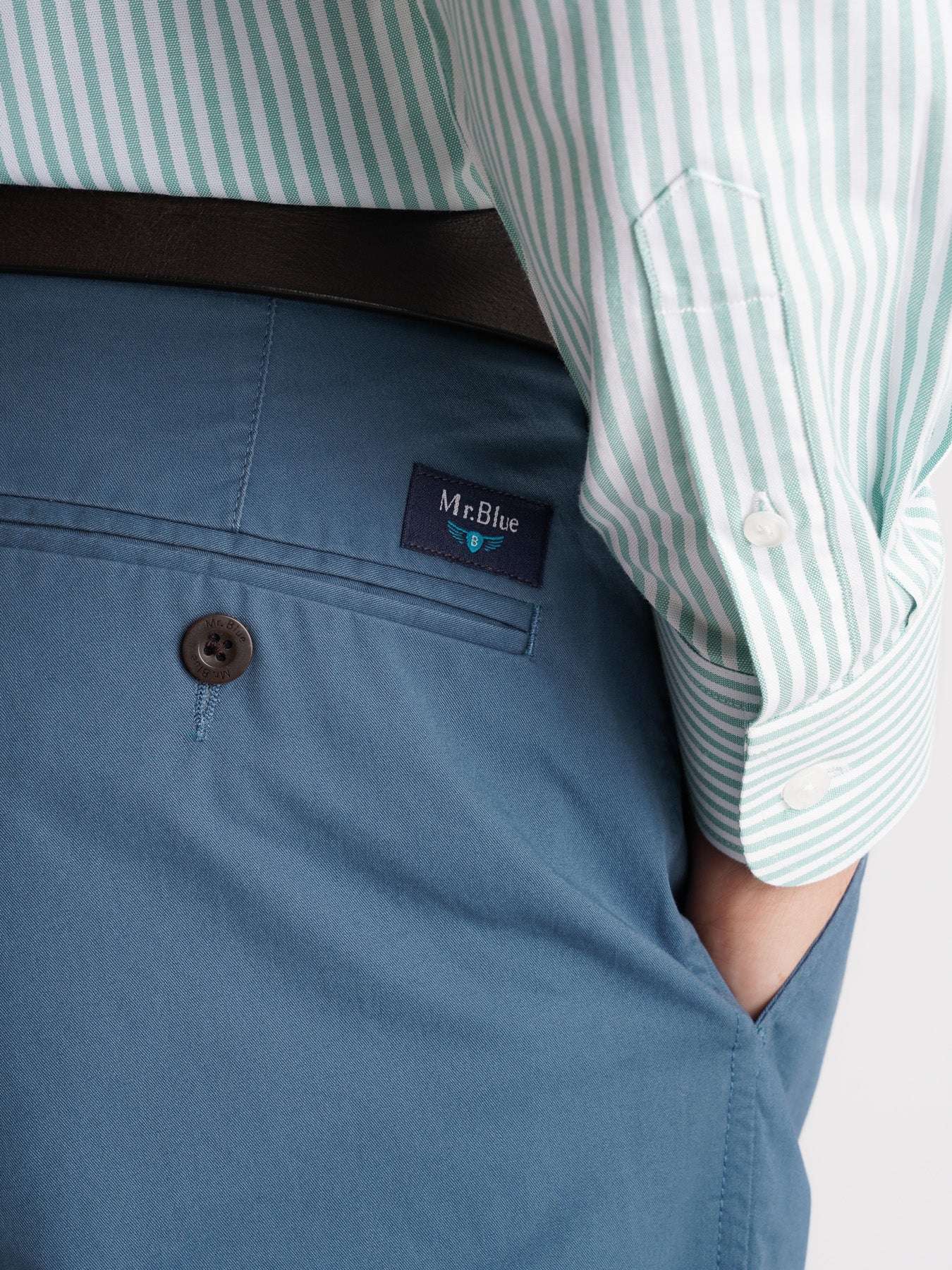 Calças Chinos Regular Fit Twill Azuis Mr. Blue