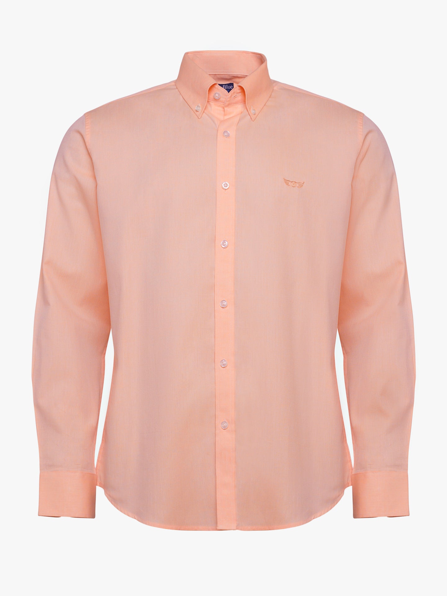 Camisa Regular Fit Herringbone Laranja Mr. Blue