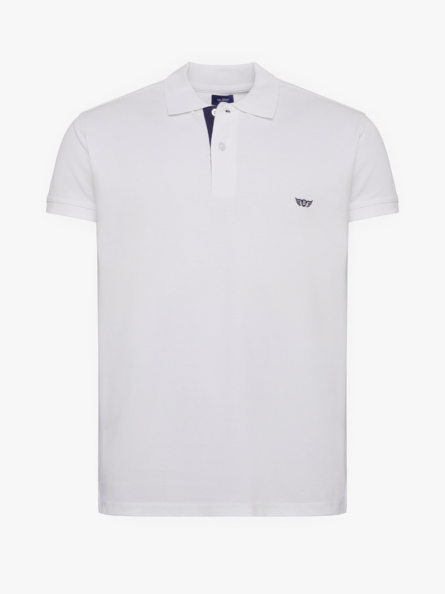 Polo Regular Fit Piquet Branco Mr. Blue