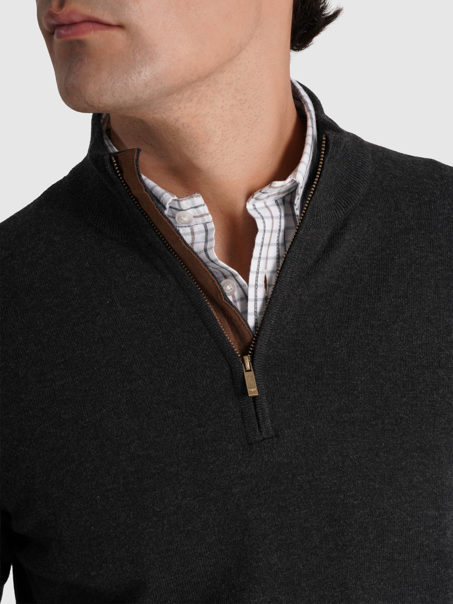 PULLOVER LÃ CINZENTO MANGA COMPRIDA REGULAR FIT MR. BLUE