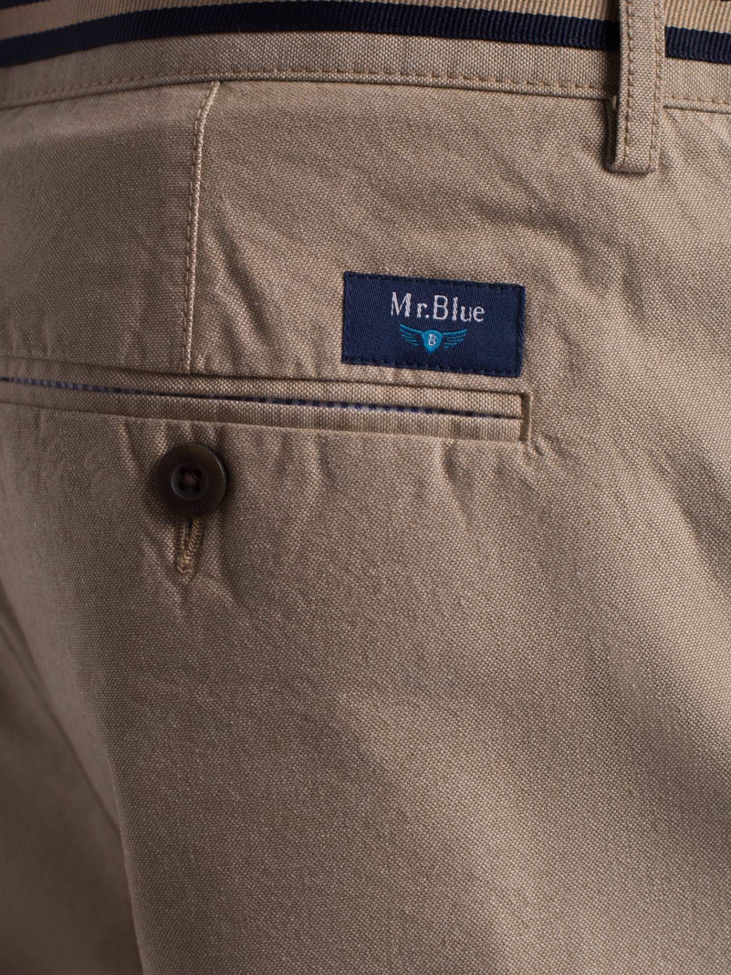 Calças chino camel 100% algodão