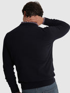 PULLOVER LÃ AZUL MANGA COMPRIDA REGULAR FIT MR. BLUE