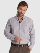 CAMISA ALGODÃO BORDEAUX MANGA COMPRIDA REGULAR FIT MR. BLUE