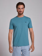 T-SHIRT ALGODÃO VERDE MANGA CURTA REGULAR FIT MR. BLUE
