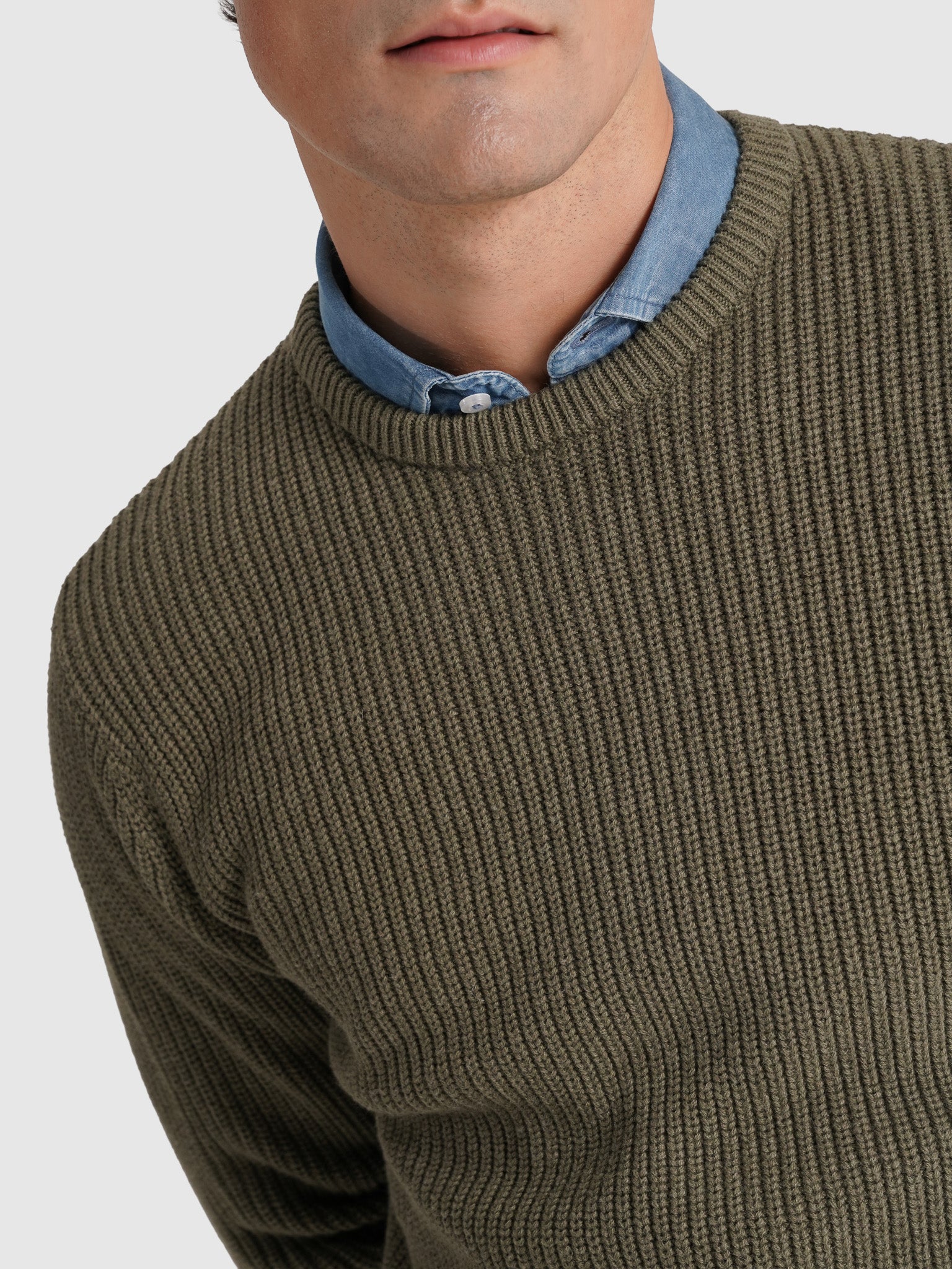 PULLOVER ALGODÃO VERDE MANGA COMPRIDA REGULAR FIT MR. BLUE