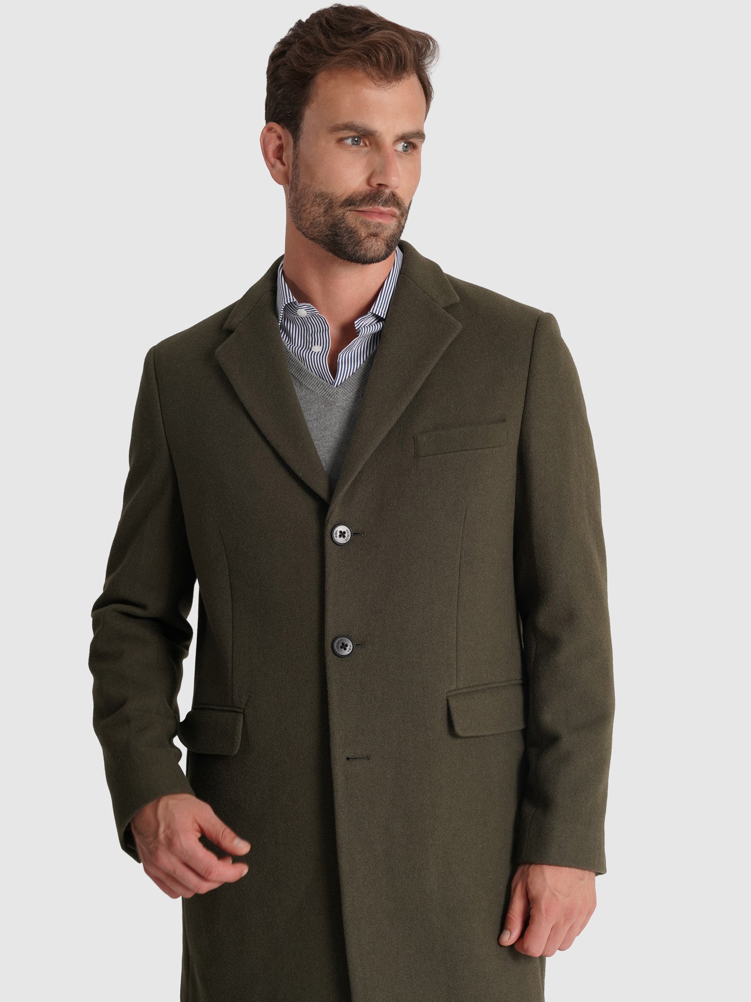 SOBRETUDO VERDE MANGA COMPRIDA REGULAR FIT MR. BLUE