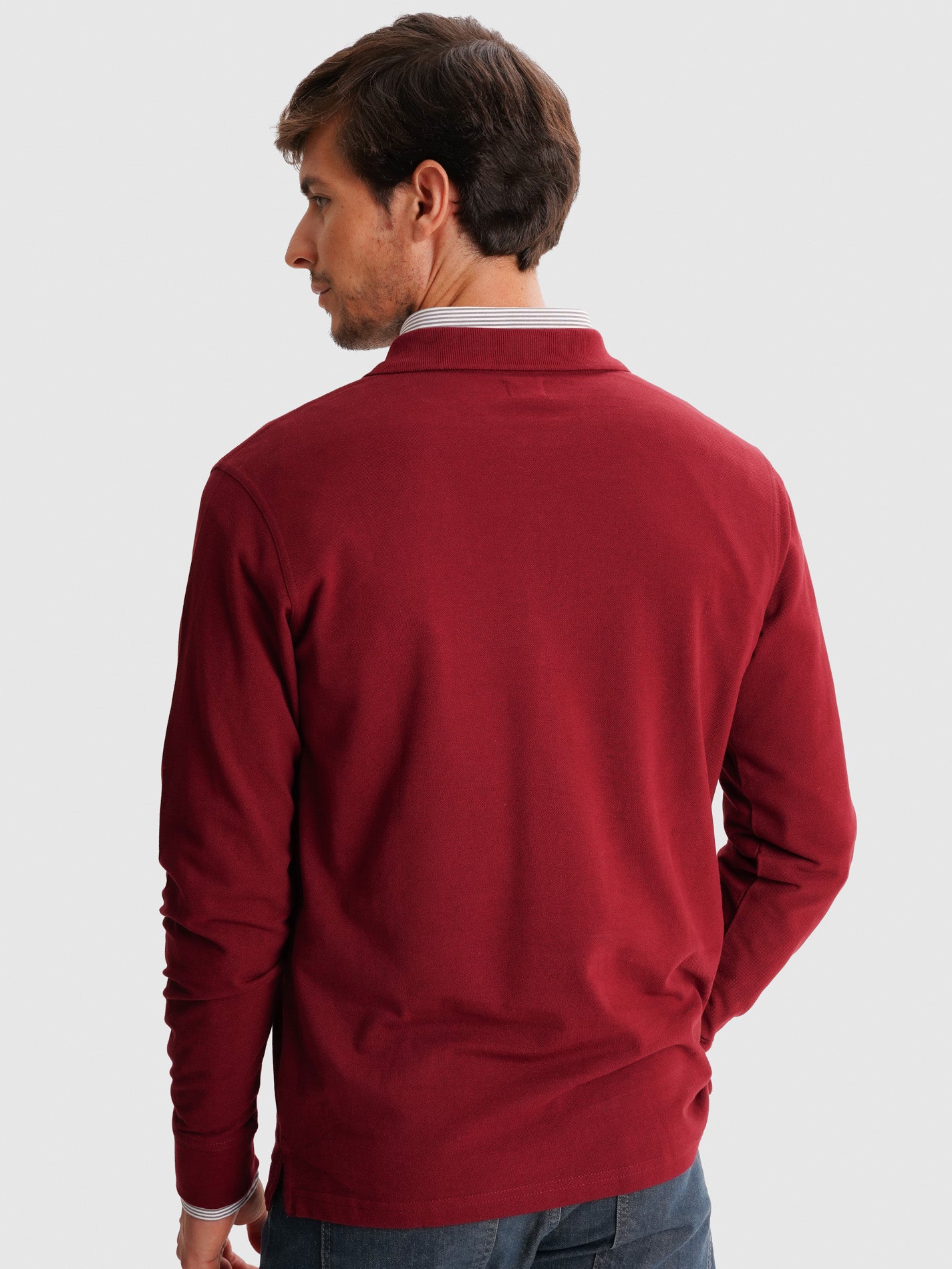POLO BORDEAUX MANGA COMPRIDA REGULAR FIT MR. BLUE