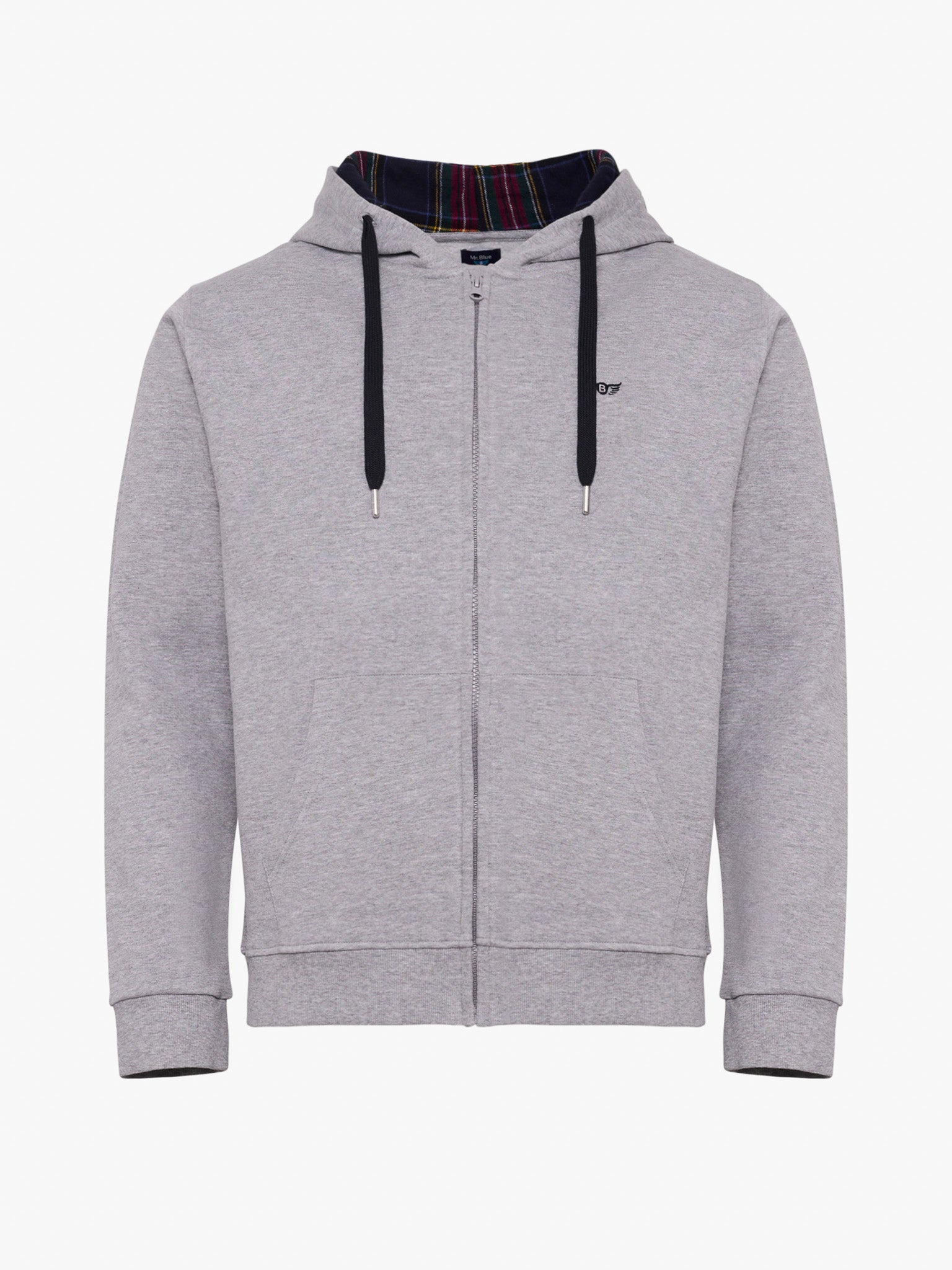 HOODIE ALGODÃO CINZENTO MANGA COMPRIDA REGULAR FIT MR. BLUE