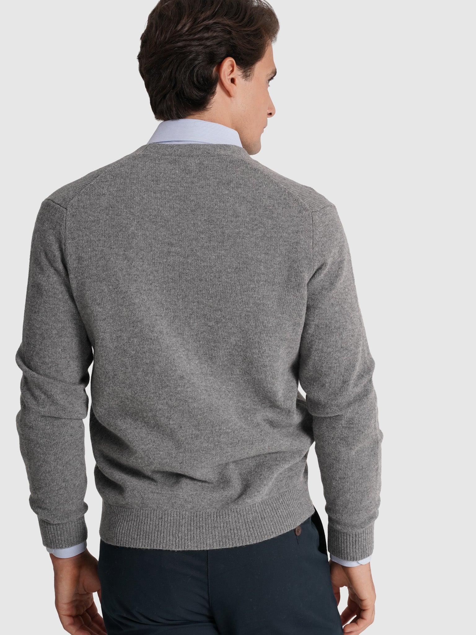 PULLOVER LÃ CINZENTO MANGA COMPRIDA REGULAR FIT MR. BLUE