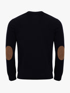 PULLOVER LÃ AZUL COM COTOVELEIRA REGULAR FIT MR. BLUE