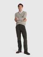 PULLOVER LÃ VERDE COM COTOVELEIRA REGULAR FIT MR. BLUE