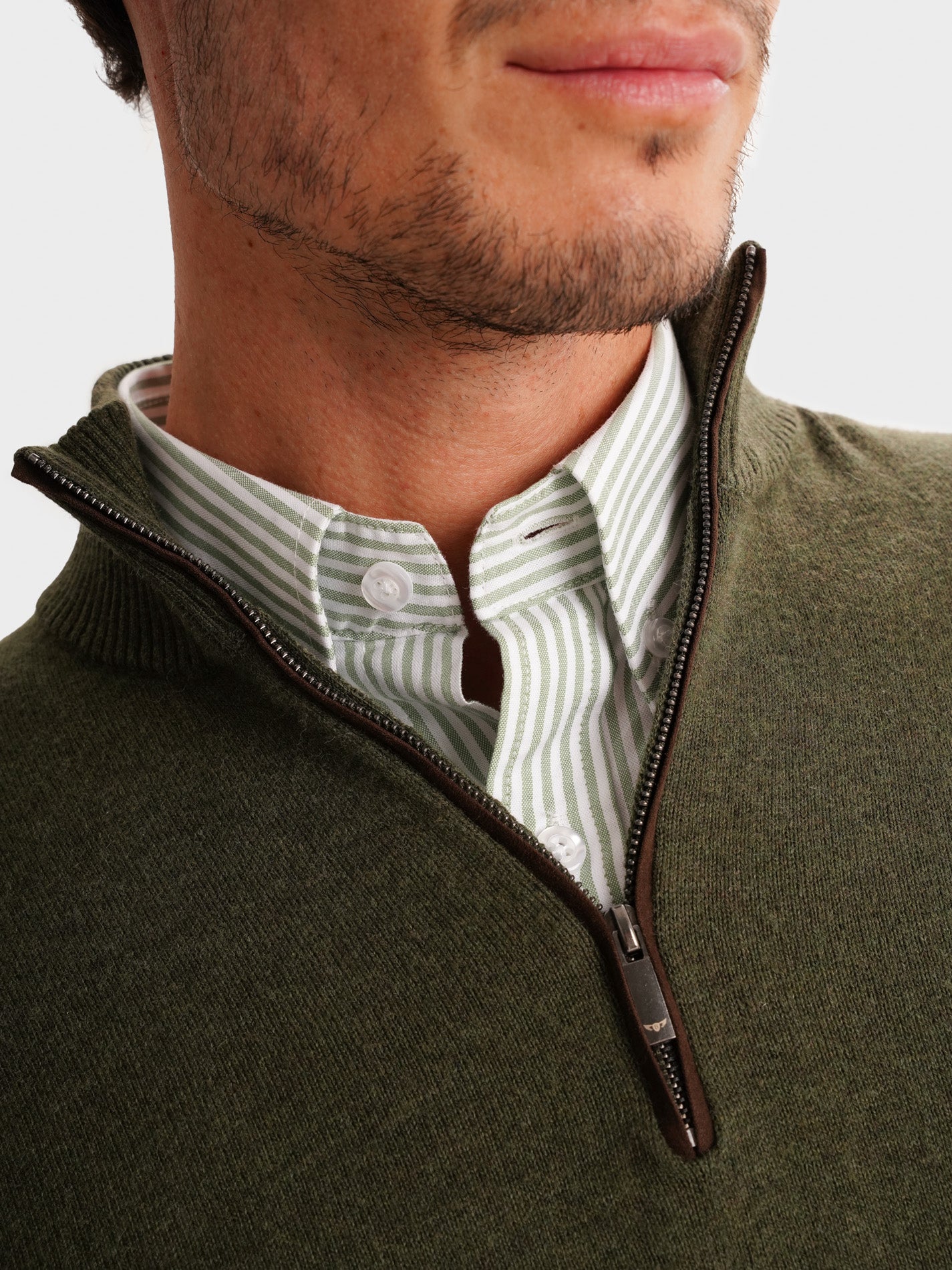 PULLOVER FINO VERDE MANGA COMPRIDA REGULAR FIT MR. BLUE