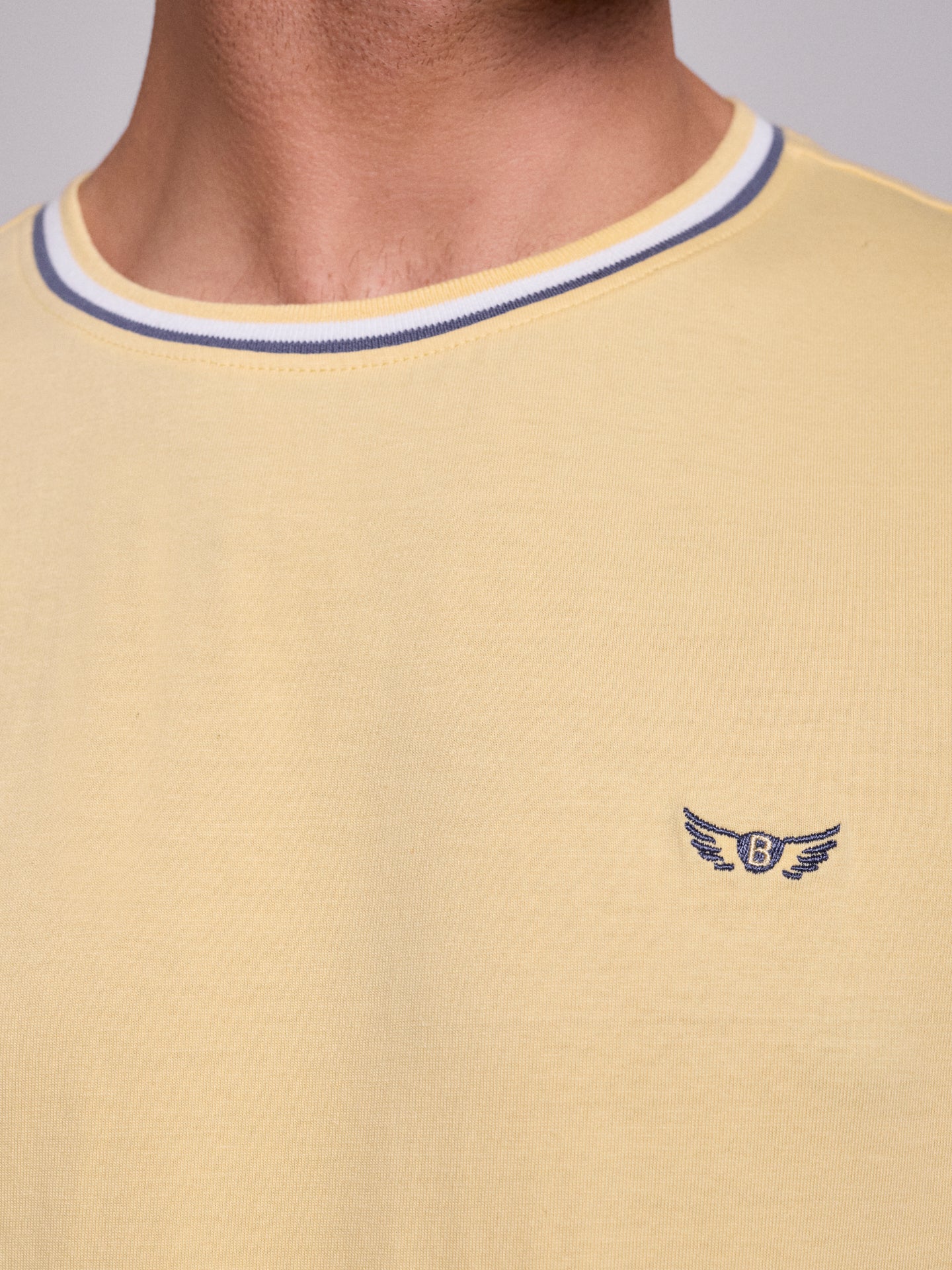 T-SHIRT ALGODÃO AMARELA MANGA CURTA REGULAR FIT MR. BLUE