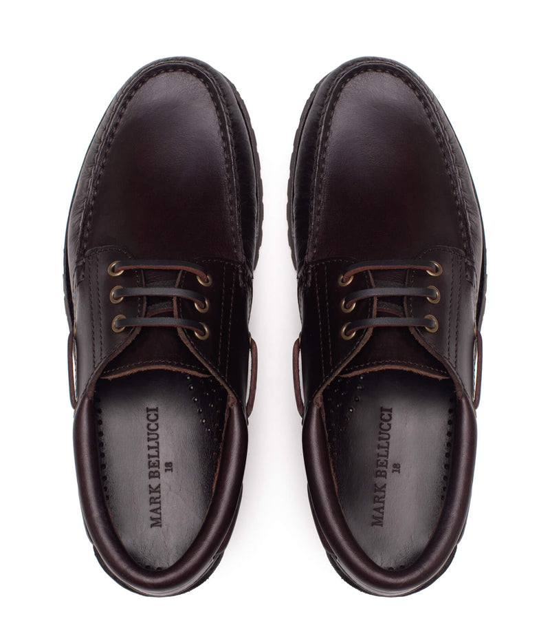 Zapatos de vela de color marrón oscuro