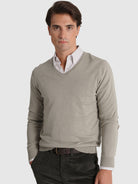 PULLOVER LÃ VERDE COM COTOVELEIRA REGULAR FIT MR. BLUE